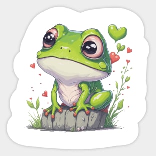 Minimal Cute Baby Frog Sticker